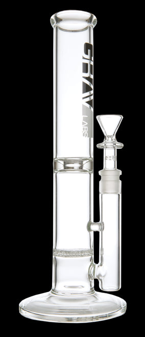 GRAV LABS 12' STRAIGHT WATER PIPE W/ DISC PERC - CLEAR