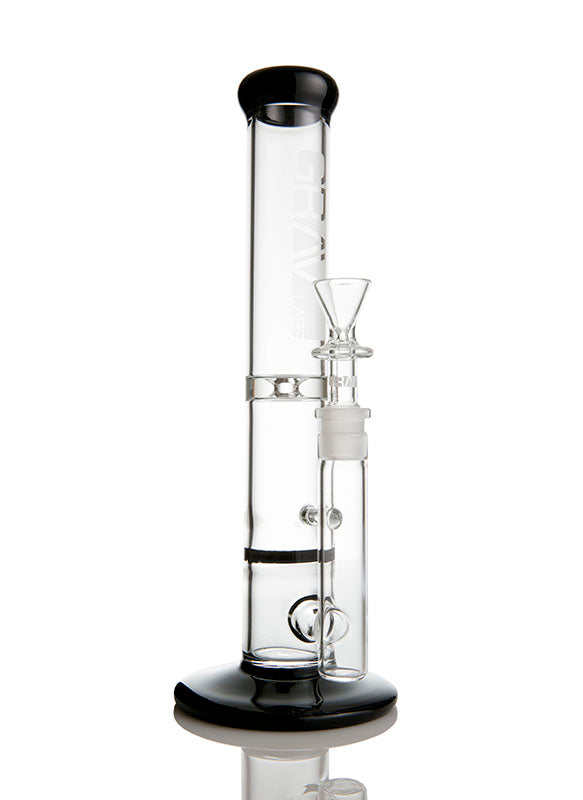 GRAV LABS 12' STRAIGHT WATER PIPE W/ DISC PERC - BLACK