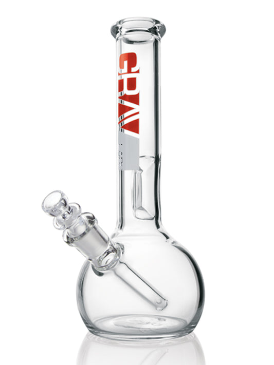 GRAV LABS 8' ROUND WATER PIPE W/ FIXED DOWNSTEM - CLEAR