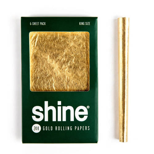 SHINE 24K GOLD ROLLING PAPERS - KING SIZE 6-SHEET PACK